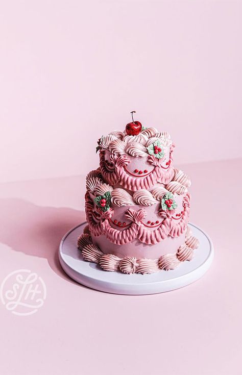 festive cake, winter cake, Christmas cake ideas, festive Christmas cake ideas, winter cake decoration, festive cake pictures, festive cake aesthetic Christmas Lambeth Cake, Pink Christmas Cake, Christmas Cake Ideas, Lambeth Cake, Cake Winter, Cake Christmas, Cake Aesthetic, Winter Cake, Cake Pictures