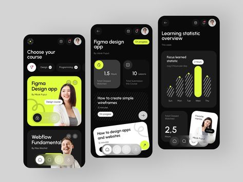 Enigma - Learning Mobile App by Iko Setiawan for One Week Wonders on Dribbble Fitness Tracking App, Class App, Me Images, Interactive Web Design, Ui Ux 디자인, Android App Design, Digital Design Trends, Ux Mobile, Mobile App Design Inspiration