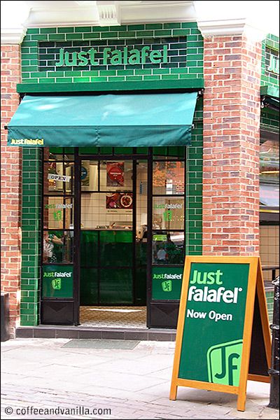 Falafel Restaurant, Pea Falafel, Coffee Signage, Street Food Design, Logo Design Coffee, Coffee Vanilla, Vegan Fast Food, Sandwich Shop, Covent Garden London