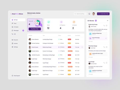 Task Management Dashboard, Task Management App, Project Management Dashboard, Software Ui Design, Project Dashboard, Dashboard Interface, Web Dashboard, Desain Ui, Website Management