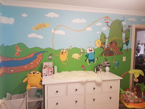 Adventure Time Room, Baby Room Themes, Baby Nursery Themes, Nursery Mural, Nursery Room Design, Baby Shower Inspiration, Nursery Inspo, Themed Nursery, Baby Boy Rooms