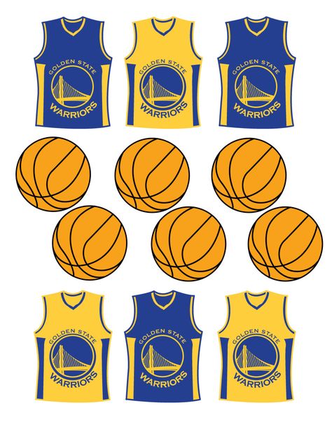 Etsy: Instant Download Golden State Warriors Cupcake Toppers by DecorAtYourDoor. Warriors Basketball Party, Golden State Warriors Cake, Golden State Warriors Party, Golden State Warriors Birthday, Basketball Birthday Invitations, Ball Birthday Party, Golden State Basketball, Cupcake Toppers Free, Golden Warriors