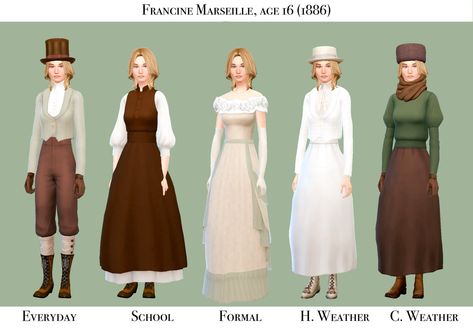 After Michiko and Amir come Georges and Francine Marseille, the classic enigmatic twins of the school. Born in the French countryside to an aging father and a distant mother, the twins spent most of… 1800s Sims 4 Cc, 1890 Sims 4 Cc, Sims 4 Regency Hair, Sims 4 Edwardian Cc, Sims Challenge, Sims 4 Decades Challenge, Sims 4 Family, Sims 4 Cc Kids Clothing, Sims 5