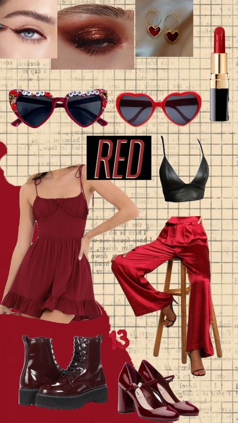 Taylor Swift Shuffles, Dinner Night Outfit, Taylor Swift Red Tour, Taylor Swift Costume, Taylor Swift 22, Taylor Swift Dress, Taylor Swif, Eras Tour Outfit, Red Outfits