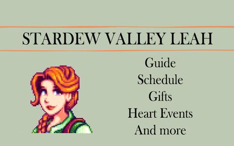 Stardew Valley Leah Schedule, Stardew Valley Leah Gifts, Stardew Valley Leah, Leah Stardew Valley, When It Rains, Stardew Valley, Real Life, Video Games, Video Game