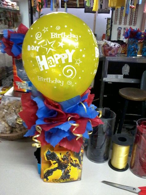 Transformers centerpiece Transformers Centerpieces, Transformers Birthday Cake, Rescue Bots Birthday, Transformers Party, Ballon Art, Transformers Birthday Parties, Transformers Birthday, Transformer Party, Transformer Birthday