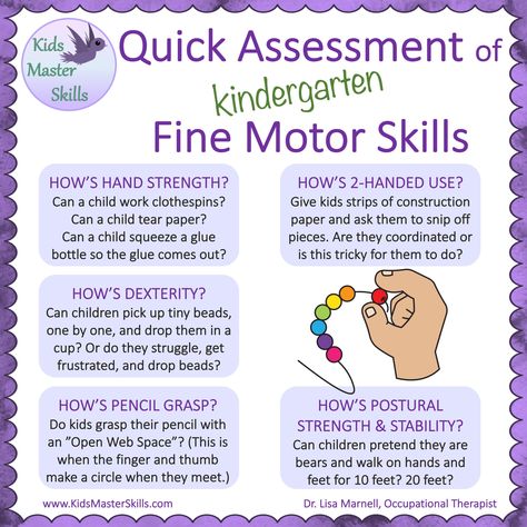 Quick Assessment of Kindergarten Fine Motor Skill Kindergarten Fine Motor, Book Woman, Occupational Therapy Activities, Fine Motor Activities For Kids, Simple Activities, Preschool Activities Toddler, Preschool Fine Motor, Teachers Aide, Processing Disorder