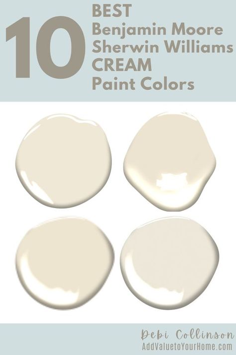 Cream paint colors is a good alterative to warm white AND cool white, and beige. Cream is a very warm and inviting light neutral that is the perfect backdrop for you to create the inviting space for your room whether its a living room, dining room, or office, cream can be the relaxing color you're looking for. Check out my top 10 Sherwin Williams & Benjamin Moore CREAM paint colors. #benjaminmoorecreampaintcolors #sherwinwilliamscreampaintcolors Creamy White Paint Colors Benjamin Moore Master Bedrooms, Sandy White Paint Color, Like Buttah Paint Color Clare, Benjamin Moore Pristine, Top Neutral Paint Colors, Benjamin Moore Cream, Sherwin Williams Warm Neutrals, Sherman Williams Paint, Benjamin Moore China White