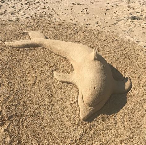 Sand art. Dolphin 🐬 #vacation #sandart #ilovesea #sun #atelier #sand #sandsculpture #dolphin #afalina Sand Sculpture Ideas, Sand Animals, Beach Sand Castles, Beach Sand Art, Sand Projects, Sand Drawing, Documenting Life, Art Atelier, Beach Drawing