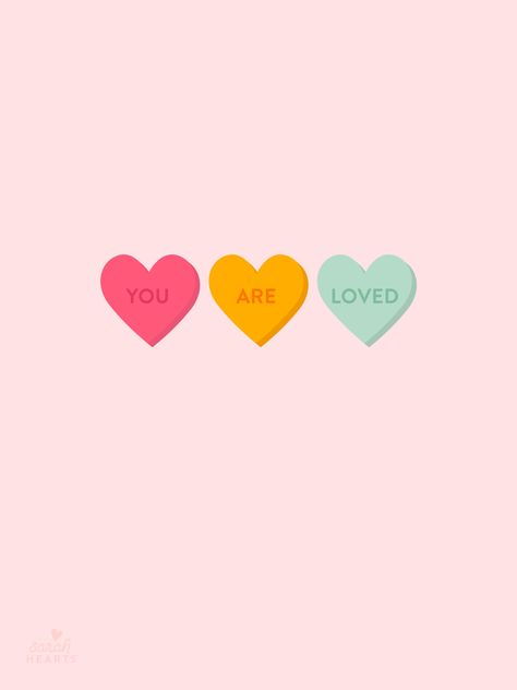 Heart Candy Wallpaper, Candy Hearts Wallpaper, Candy Pattern Wallpaper, Colorful Hearts Wallpaper, Candy Hearts Illustration, February Wallpaper, Pink Hearts Wall Paper, Heart Month, You Are Wonderful