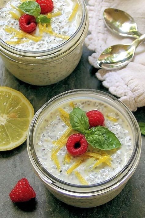 Lemon Chia Seed Pudding, Chia Pudding Overnight, Lemon Chia Pudding, Chia Seed Drinks, Chia Puding, Pudding Chia, Chia Seed Recipes Pudding, Chia Recipe, Chia Seed Recipes