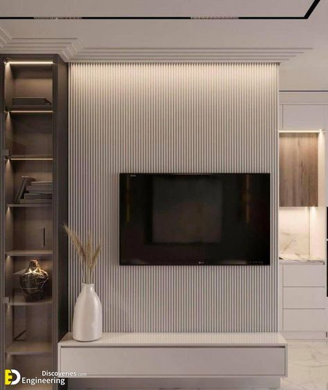 Tv Unit Interior Design, Living Room Tv Unit Designs, Living Room Tv Unit, Tv Room Design, Tv Wall Unit, Tv Wall Design, Living Room Design Decor, Home Design Living Room, Modern Tv