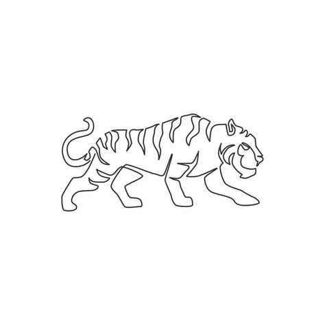 Tiger Line Drawing, Animal Mascot, Harry Style, Tiger Drawing, Logo Identity, Single Line Drawing, National Animal, Animal Drawing, Continuous Line Drawing