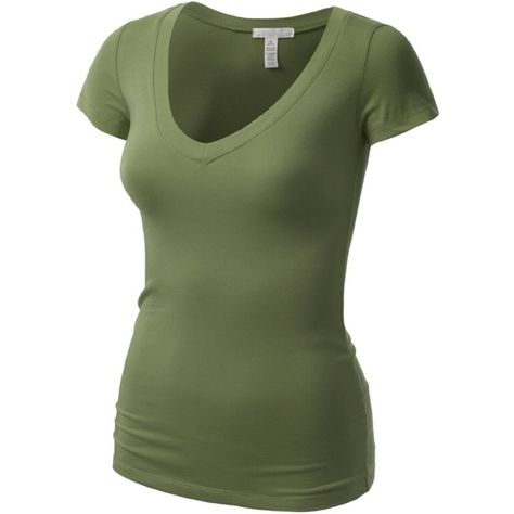 V Neck Tshirt, V Neck T Shirts, Bodycon Tops, V Neck Shirt, Women's Outfits, Green T Shirt, Green Shirt, Green Tops, Cute Tshirts