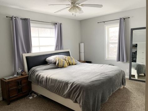 Adding A Rich-Toned Board and Batten to a Bedroom - Chris Loves Julia Chris Loves Julia Bedroom, Modern Moody Bedroom, Sherwin Williams Extra White, Bedroom Reveal, Moody Bedroom, Gallon Of Paint, Old Beds, Chris Loves Julia, Low Bed