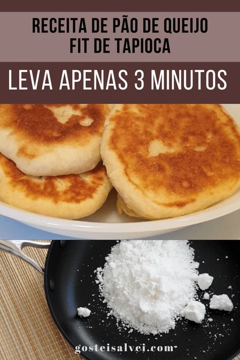 Receita de Pão de Queijo Fit de Tapioca – Leva Apenas 3 Minutos – GosteiSalvei Tapioca Recipes, Low Carb Paleo, Low Fodmap, Healthy Cookies, Hamburger Bun, Workout Food, Low Carb, Cooking Recipes, Diet