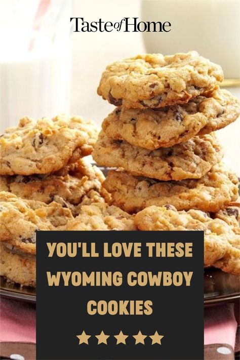 Wyoming Cowboy Cookies, Cowboy Cookies Recipe, Ranger Cookies, Cowboy Cookie Recipe, Cowboy Cookies, Lost 100 Pounds, Crunchy Pecans, Cookies Recipes Christmas, Oatmeal Cookies