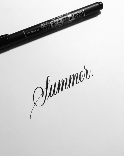 Summer Summer Calligraphy, Cursive Handwriting Practice, Handwriting Examples, Perfect Handwriting, Summer Writing, A Calligraphy, Summer Tattoo, Writing Tattoos, Copperplate Calligraphy