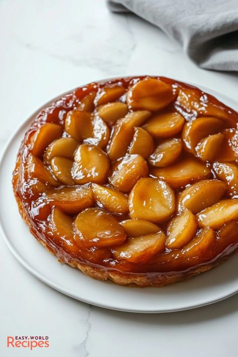 French Tarte Tatin Recipe (Apple Tart) - EasyWorldRecipes Apple Tatin Recipe, French Apple Tart Recipe, Tarte Tartin, Tart Tatin, Tarte Tatin Recipe, Italian Main Dishes, French Apple Tart, Tart Crust, Apple Tart Recipe