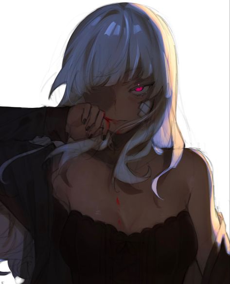 White Hair Dark Skin, Pretty Artwork, Black Cartoon Characters, Anime Soul, Pretty Drawings, Black Anime Characters, Anime Shadow, Black Cartoon, Black Art Pictures