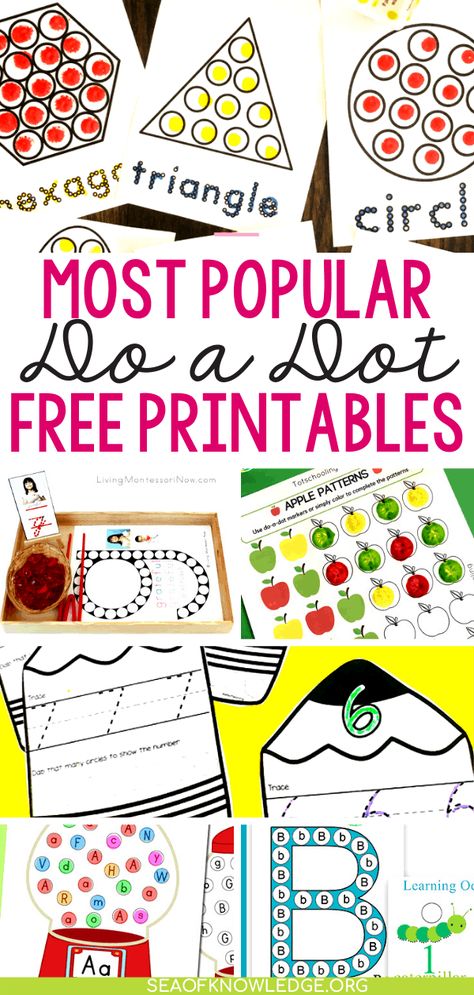 Dobber Printables Free, Do A Dot Printables Free, Easel Ideas, Kid Activites, Dot Marker Printables, Dot Marker Activities, Teacher Needs, Kindergarten Prep, Dot Worksheets