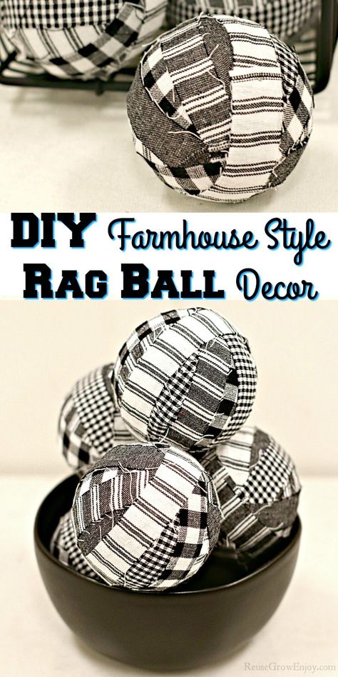 How To Make Decorative Balls, How To Make Rag Balls Diy, Rag Ornaments Diy, Scrap Material Crafts, Fabric Christmas Balls Diy, Rag Ball Garland Diy, Rag Ball Ornaments Diy, Rag Balls How To Make, Farmhouse Fabric Ideas