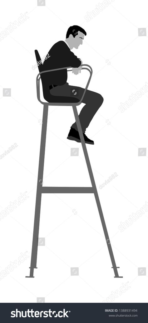 Tennis referee in chair vector isolated on white background. Beach volleyball judge in leader chair vector. Outdoor sport activity. Rescue man. Lifeguard man on tower station watch by the pool, beach #Ad , #SPONSORED, #Beach#background#volleyball#leader Judge Chair, Volleyball Referee, Background Beach, Beach Background, Pool Beach, Beach Volleyball, Sports Activities, Volleyball, Design Studio