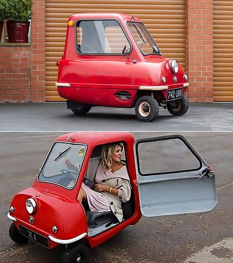 Tiny Car Big Dreams - Peel P50 Is The World’s Smallest Road Legal Car Peel P50, Peugeot 504, Strange Cars, Garage Bike, Best Electric Scooter, Guinness Book Of World Records, Tiny Cars, Guinness Book, Car Mods