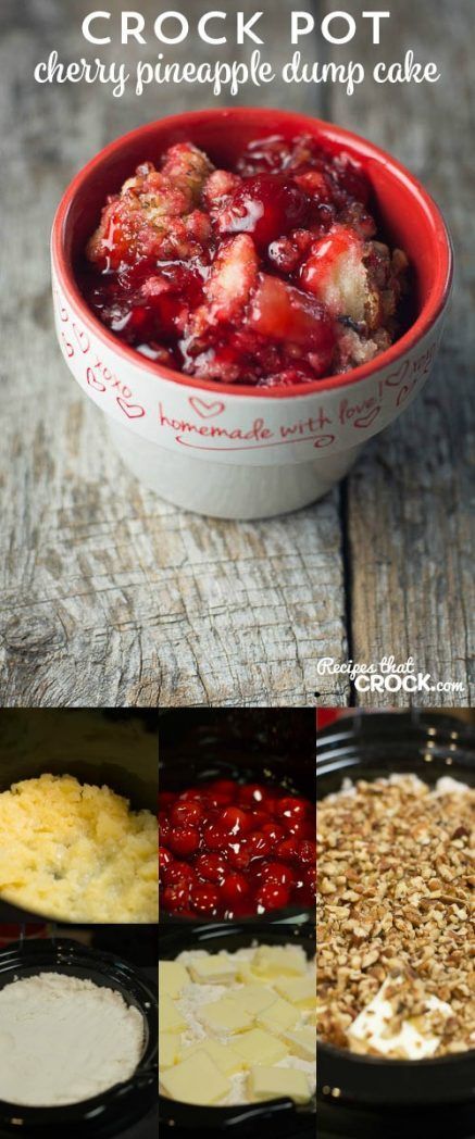 Cherry Pineapple Dump Cake Recipes, Slow Cooker Dessert, Pineapple Dump Cake Recipe, Cherry Pineapple Dump Cake, Crockpot Cake, Super Easy Dessert, Pineapple Dump Cake, Dump Cake Recipe, Super Easy Desserts