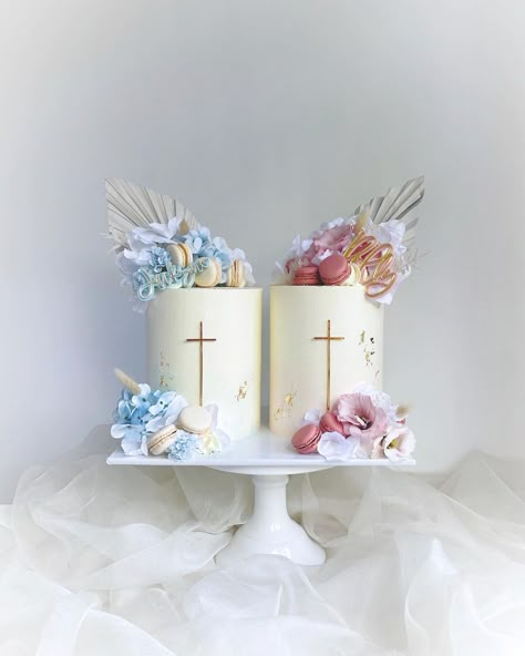 Bautizo Ideas Girl Cake, Bautizo Pastel Nina, Cake For Baptism Girl, Baptismal Cakes, Babtisim Cake Boy, Baptism Cake Girl 2 Tier, Baptismal Cake, Boy Communion Cake, Baptism Cake Boy