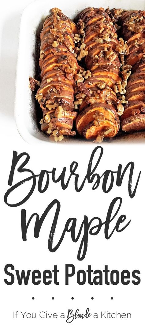 Savory Sweet Potatoes, Thanksgiving Side Dishes Crockpot, Maple Glazed Sweet Potatoes, Bourbon Sweet Potatoes, Maple Sweet Potatoes, Sweet Potato Thanksgiving, Glazed Sweet Potatoes, Sweet Potatoes Recipe, Thanksgiving Side Dish