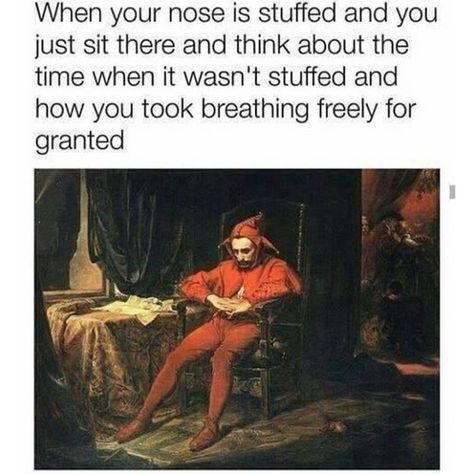 67 Hilarious Memes - "When your nose is stuffed and you just sit there and think about the time when it wasn't stuffed and how you took breathing freely for granted." Funny Pictures With Captions, Memes Humor, Memes Kpop, Top Funny, Art Memes, Picture Captions, Best Memes, Bones Funny, Kpop Memes