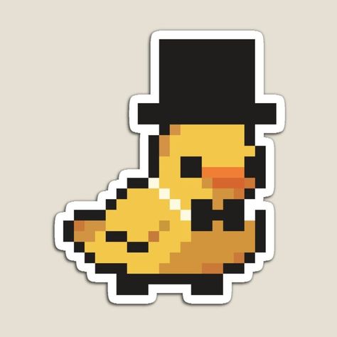 Little Fancy Duck #Sticker #stickers #retro #gamer #gaming #cute #kawaii #buyme #pixel #pixelart #art #digital #drawing #illustration #draw Piskel Art, Easy Pixel Art, Arte 8 Bits, Duck Art, Pixel Drawing, Pixel Art Grid, Pix Art, Graph Paper Art, Iphone Wallpaper Hd Nature