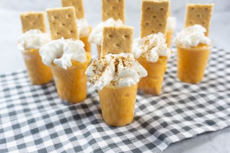 Pumpkin Pie Pudding Shots Pumpkin Pie Pudding Shots, Pumpkin Pie Shots, Trending Snacks, Pumpkin Pie Pudding, Frozen Pumpkin Pie, Boozy Treats, Pumpkin Spice Drinks, Sweet Appetizer, Frozen Pumpkin