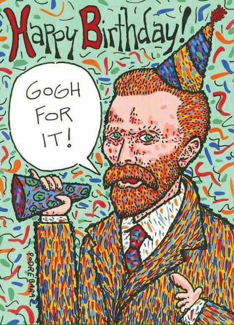 Happy Birthday Illustration, Funny Happy Birthday Wishes, Happy Birthday Art, Birthday Illustration, Arte Van Gogh, Happy Birthday Meme, Happy Birthday Funny, Happy Birthday Pictures, Bday Cards