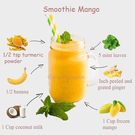 Ground Lamb Recipes, Smoothie Mango, Belly Fat Foods, Coconut Milk Smoothie, Resep Smoothie, Easy Healthy Smoothies, Milk Smoothie, Detox Smoothie Recipes, Ginger Smoothie