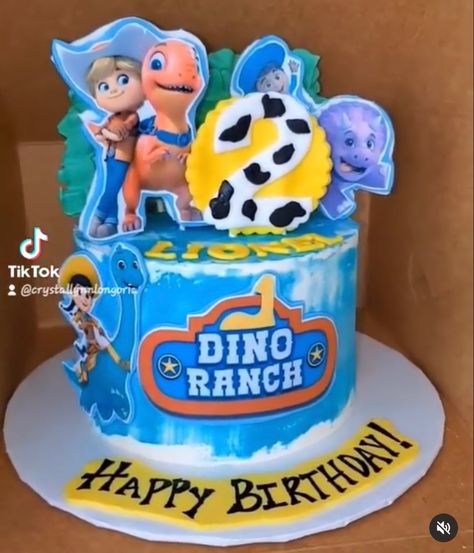 Dinoranch Cake, Dino Ranch Birthday Party Cake, Dino Ranch Birthday Cake, Dino Ranch Birthday, Ranch Party, Dino Ranch, Doll Cake, Birthday Party Cake, Third Birthday