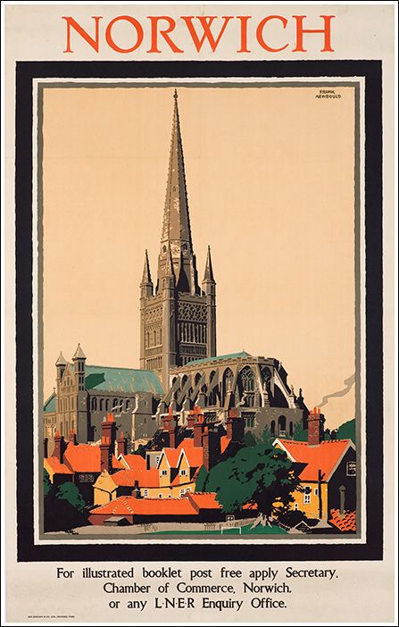 Norwich Frank Newbould, Norwich Cathedral, Uni Room, Railway Posters, Free Canvas, England And Scotland, New Rock, The Cathedral, Chamber Of Commerce