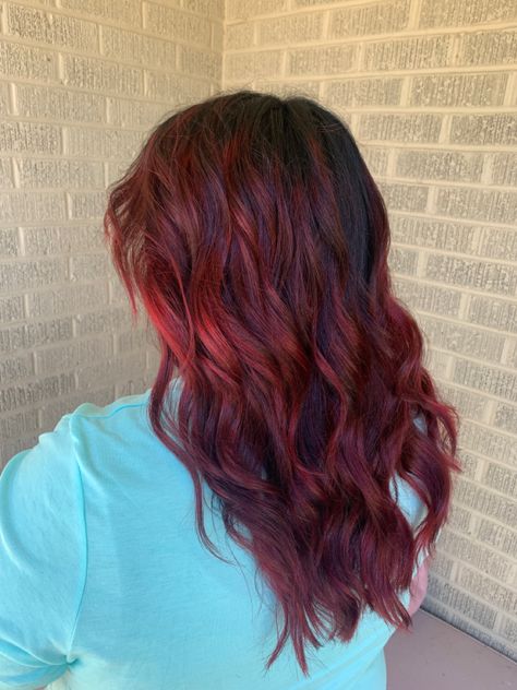 Red With Shadow Root, Shadow Root, Ruby Red, Fall Hair, Ruby, Long Hair Styles, Hair Styles, Hair, Red