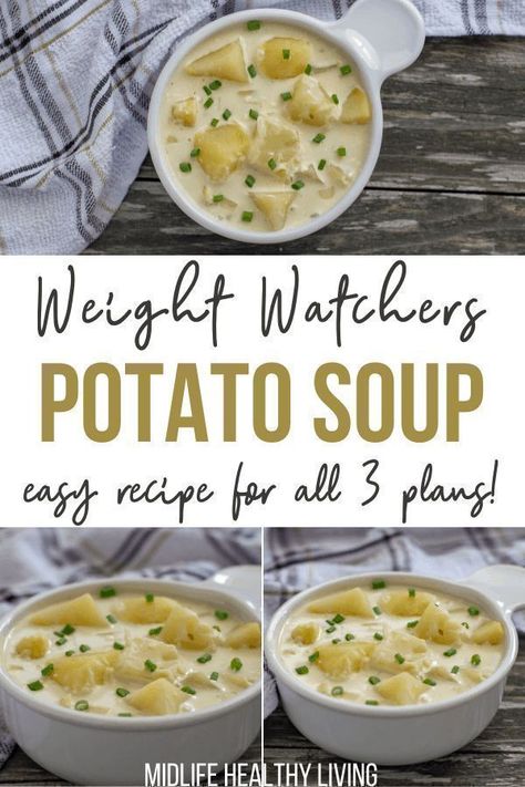 Crock pot loaded baked potato soup is the best lunch or dinner that's low in calories. This WW soup is not only delicious but can be made in the slow cooker so you can throw all the ingredients inside your crockpot and come back to a warm meal. Loaded baked potato soup is packed with flavor and is the perfect lunch or dinner. Try this simple slow cooker soup today! Easy Healthy Potato Soup, Ww Potato Soup, Weight Watchers Potato Soup, Ww Soup, Loaded Baked Potato Soup Recipe, Healthy Harvest, Potato Diet, Baked Potato Soup Recipe, Weigh Watchers