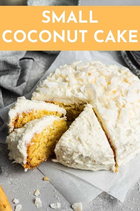 Coconut Cake From Scratch, Cake For Two Recipe, Small Batch Baking, Coconut Cake Recipe, Coconut Desserts, Dessert For Two, Stay At Home Moms, Small Desserts, Mini Cake