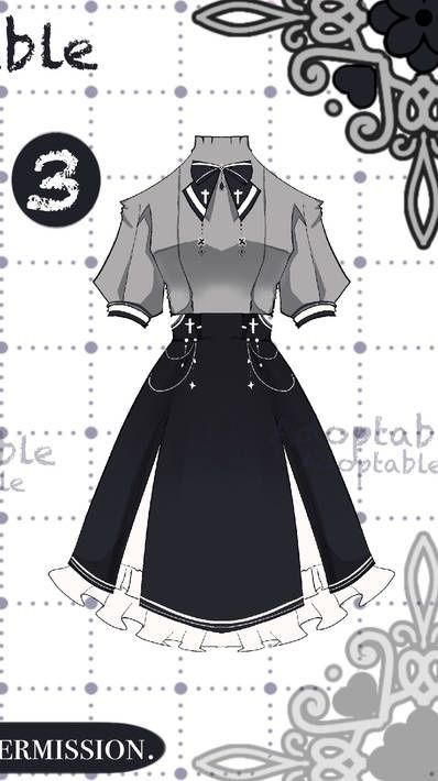 Black And White Outfit Drawing, Cute Outfit Designs Drawing, Outfits Ideas Anime, Anime Dress Design Outfit Ideas, Super Hero Outfits For Women, Clothes Design Sketches Women, Magical Girl Outfit Ideas, Outfits Adoptable, Cosplay Guy