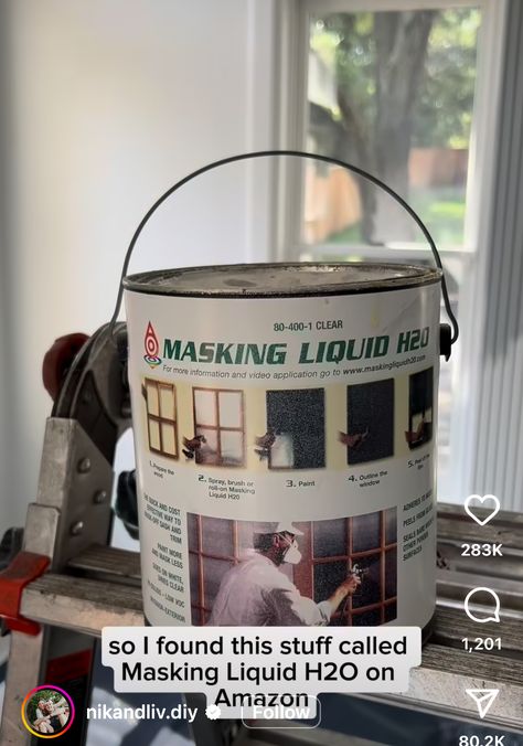 Painting French Doors, Bifold Door Makeover, Masking Liquid, Painted French Doors, Benjamin Moore Wrought Iron, Bifold Door, Living Room Door, Peeling Paint, How To Make Paint