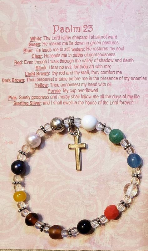 Psalm Bracelet, Psalm 23 Bracelet, Salvation Bracelet, 23rd Psalm, Bible Jewelry, Bible Verse Bracelet, Prayer Bead Bracelet, Sunday School Crafts For Kids, Christian Bracelets