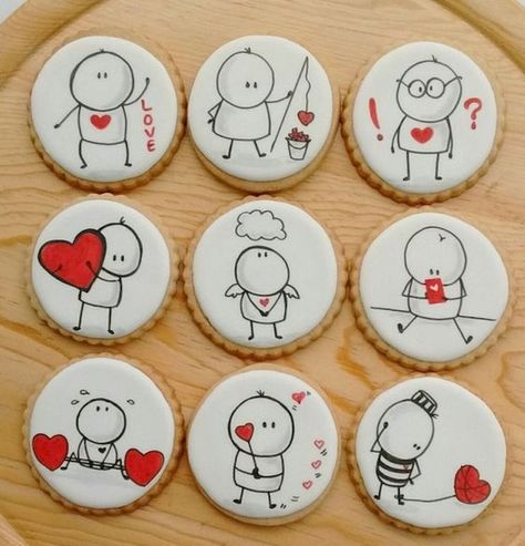 Valentine's Illustration, Cookies Valentines, Valentine Cookies Decorated, Valentine Sugar Cookies, Valentines Baking, Valentines Day Ideas, Diy Event, Valentine Cake, Valentines Day Cookies