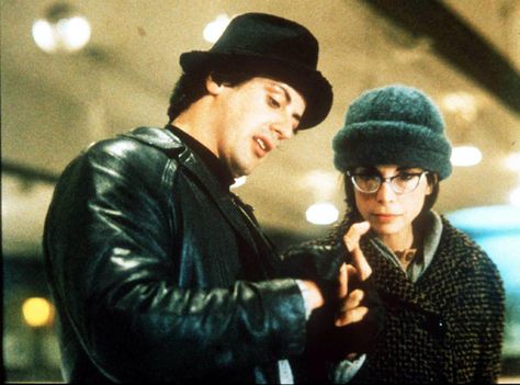 "Rocky" movie still, 1976.  L to R: Sylvester Stallone, Talia Shire.  For their first date, Rocky and Adrian go ice skating on Thanksgiving. Adrian Balboa, Rocky And Adrian, Rocky 1976, Rocky Series, Talia Shire, Rocky Film, Carl Weathers, Rocky Balboa, The Expendables