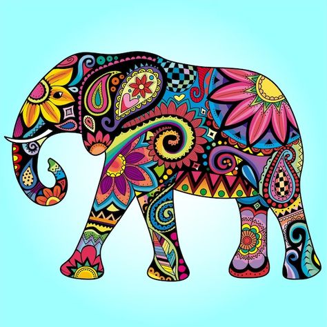 Colorful elephant Vectors & Illustrations for Free Download | Freepik Cute Car Decals, Canvas Painting Quotes, Ideas For Flowers, Elephant Artwork, Jungle Flowers, Elephant Colour, Boho Elephant, Floral Wall Decals, Colorful Elephant