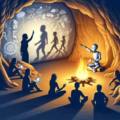 The Artificial Intelligence “Allegory of the Cave” Cover Architecture, Allegory Of The Cave, Ibm Watson, Greek Philosophers, A Group Of People, Quantum Computer, The Cave, Group Of People, Can Crafts