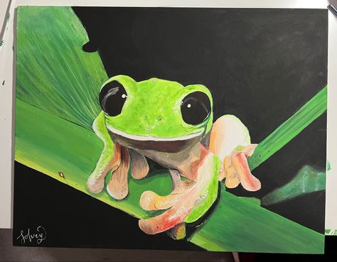 Frog Acrylic Painting, Frog Painting, Inspiration Painting, Gouache Art, Frog Art, Tree Frogs, Art Inspiration Painting, Painting Art Projects, Animal Paintings