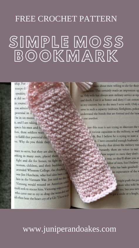 Free Simple Moss Bookmark Crochet Pattern Crochet Bookmarks Free Patterns Easy Video, Easy Crochet Book Cover, Crochet Bookmark Patterns Free Easy, Simple Crochet Bookmarks Free Patterns, Crochet Book Markers Free Pattern, Crochet Bookmarks Free Patterns Simple, Simple Crochet Bookmark, Easy Crochet Bookmarks Free Patterns, Crochet Bookmarks Free Patterns Easy